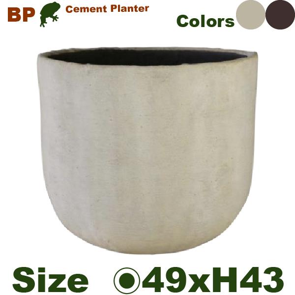 セメントファイバー ラウンド  BP01-49（直径49cm×H43cm）（底穴なし）ファイバークレ...