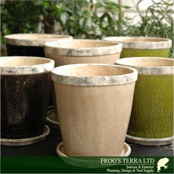 アンティークカラードタブ・M・C2302（直径35cm×H36cm）（底穴あり/受皿付）（陶器製）（...