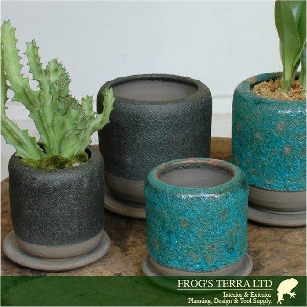 ダルマS  ４個セット  C6307（直径10cm×H11cm）（底穴あり/受皿付）（陶器製）（プラ...