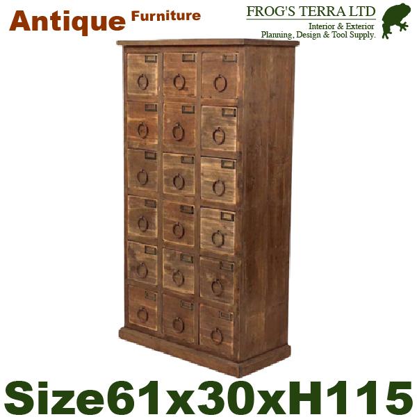 【送料別途見積商品】メディシンチェスト（W61cm×D30cm×H115cm）（アンティークウッド製...