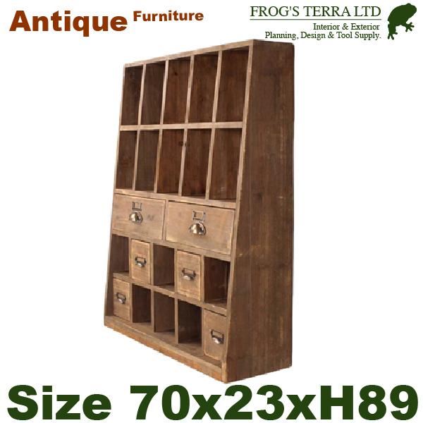 【送料別途見積商品】スモールチェスト A（W70cm×D23cm×H89cm）（アンティークウッド製...