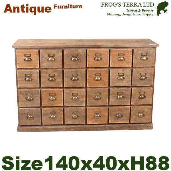 【送料別途見積商品】メディシンチェストワイド（W140cm×D40cm×H88cm）（アンティークウ...