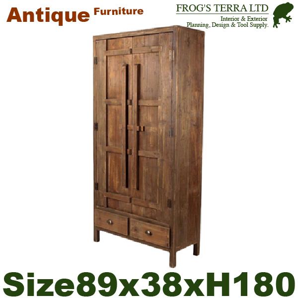 【送料別途見積商品】ストレイジキャビネット（W89.5cm×D38cm×H180.5cm）（アンティ...