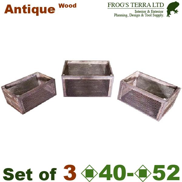 ウッドボックス SML Set（S:W40cm×D26cmxH20cm/M:W47cm×D33cmx...