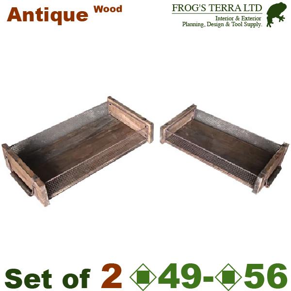 ウッドボックスシャロウ SL Set（S:W49cm×D27.5cmxH10cm/L:W56cm×D...