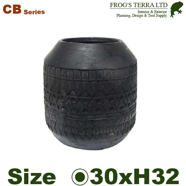 CB ナツメテラ L（直径30cm×H32cm）（底穴あり 土もの 陶器鉢 テラコッタ 手作り エン...