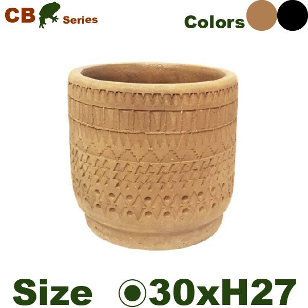 CB エンボステラ L（直径30cm×H27cm）（底穴あり 土もの 陶器鉢 テラコッタ 手作り エ...
