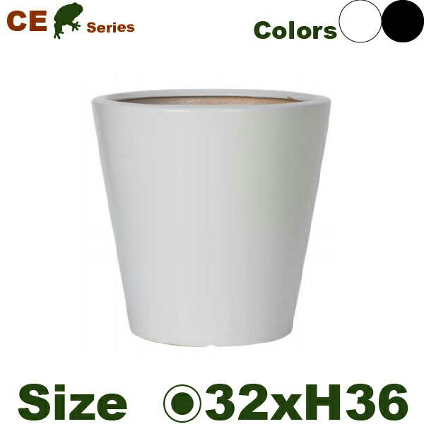 【屋外対応】MH CE 丸鉢33（直径33cm×H36cm）（底穴あり）（陶器製 イコミ製法 軽量プ...