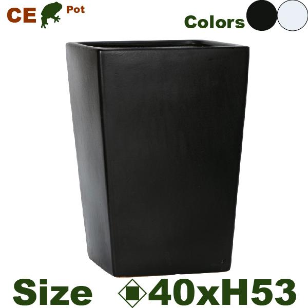 CE 角高鉢42（ロ40cm×H53cm）（底穴あり）（尺鉢対応 陶器製 イコミ製法 軽量プランター...