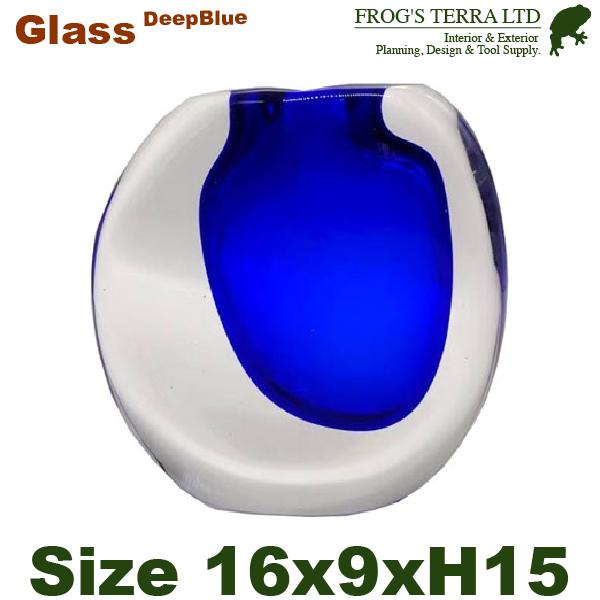 ロシェブリンク 瑠璃（W16cm×D9cm×H15.5cm）（底穴なし）（鉄製 花器 ガラス）