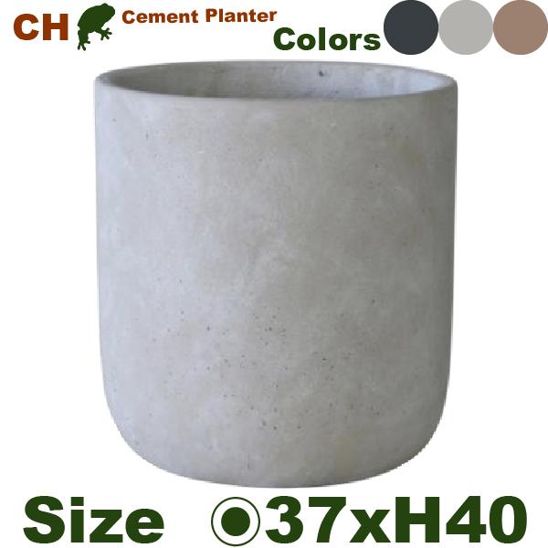 セメントファイバー タブポット M  CH03-37（直径37cm×H40cm）（底穴あり）ファイバ...