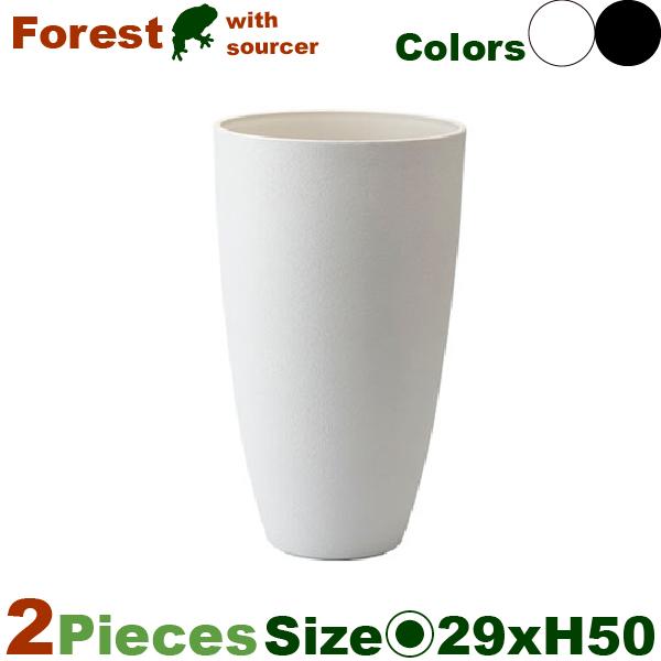 MM フォレスト トール M 2個セット（直径29cm×H50cm）（底穴あり/受皿付）（再生プラ）...