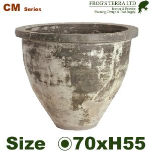 Big Pot・CM08B（直径70cm×H55cm）（底穴なし）（陶器製）（大型プランター アンティーク 商業施設）｜frog