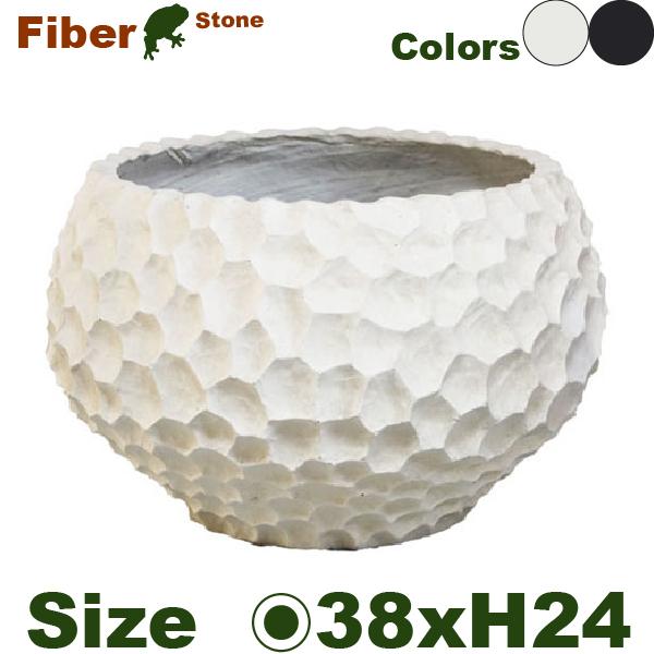 ガイヤ シャロウボウル S(直径38cm×H24cm）（底穴あり） ファイバーストーン スクエア プ...