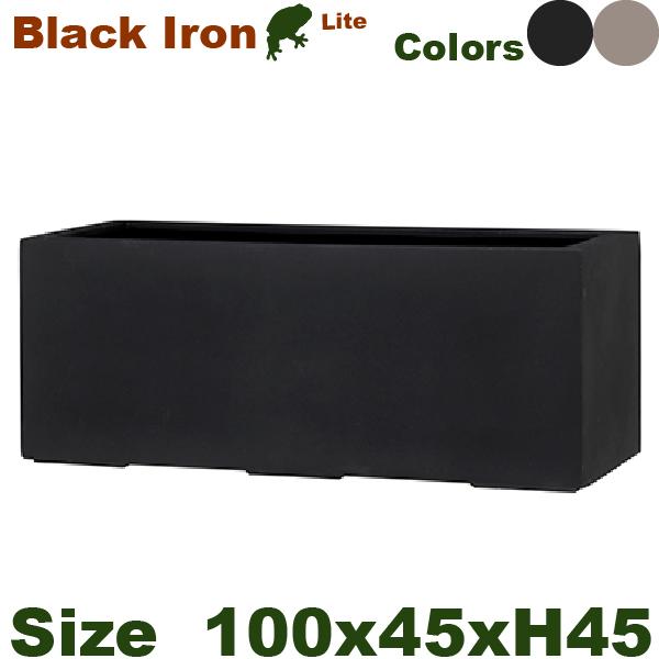 【屋外対応】GP Black Iron Lite BL キンロス L  長角プランター（W100cm...