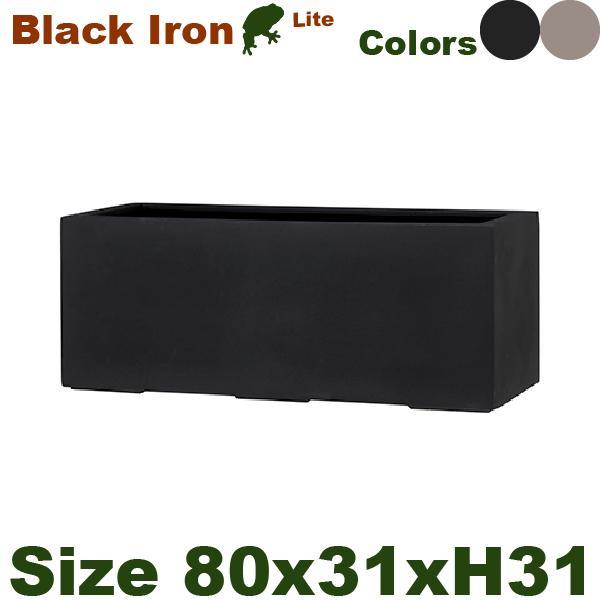 【屋外対応】GP Black Iron Lite BL キンロス M  長角プランター（W80cm×...