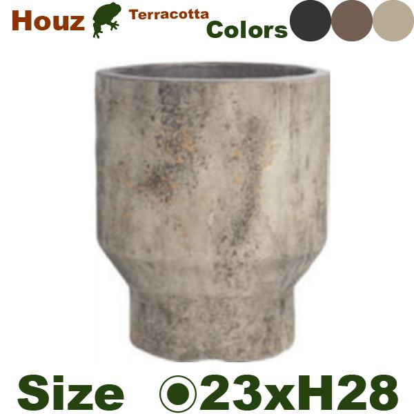 Houz ハウズ ミドルラウンド 23（直径23cm×H28cm）（底穴あり）（6号可）（素焼製）