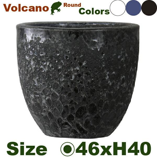 ボルカーノ ラウンド 46（直径46cm×H40cm）（底穴あり）（尺鉢対応 陶器製 アビス  Ab...