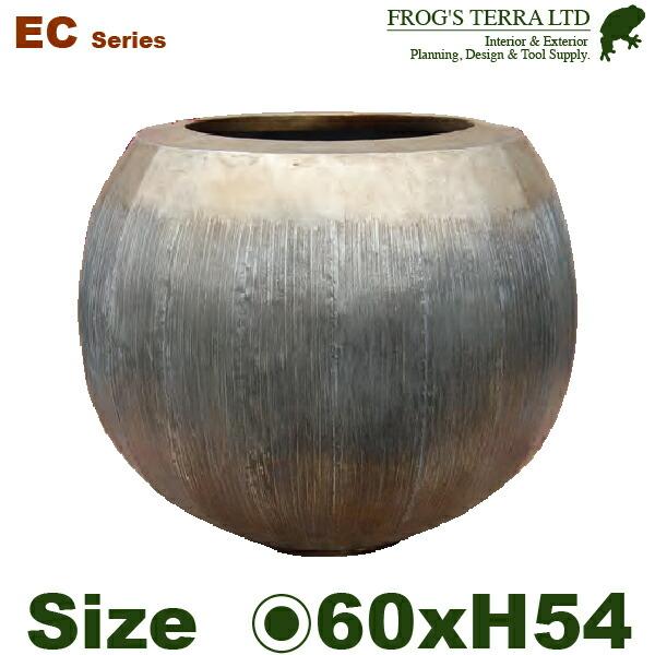 EC EC75A 鉄製 フラワーベース 花器 鉄器（直径60cm×H54cm）（底穴なし）（鉄製）（...