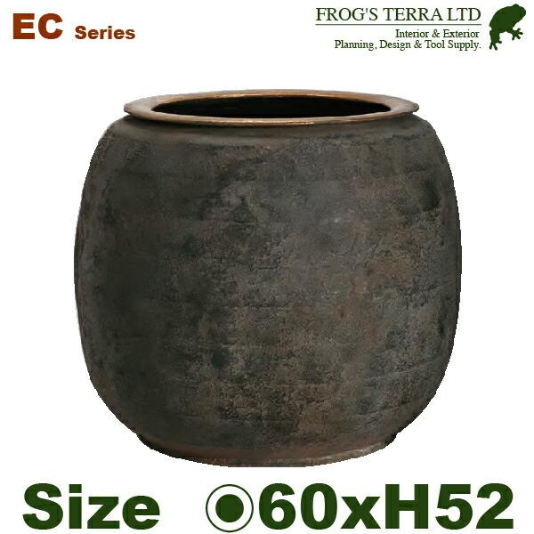 EC EC85C 鉄製 フラワーベース 花器 鉄器（直径60cm×H52cm）（底穴なし）（鉄製）（...