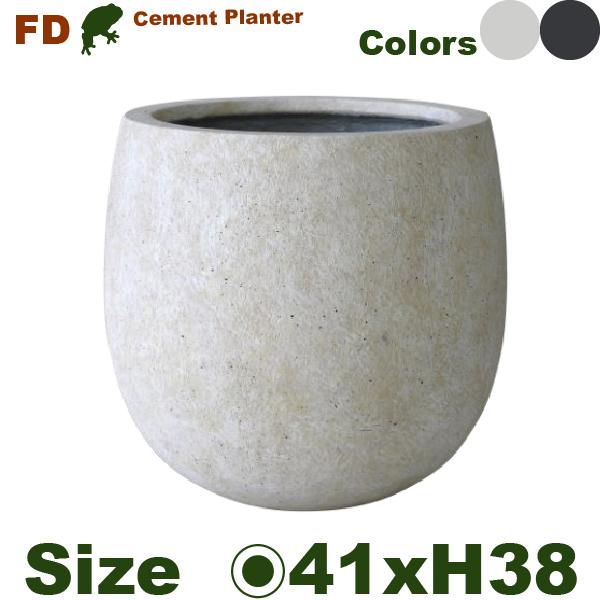 セメントファイバー ラウンド M  FD42M（直径41cm×H38cm）（底穴あり）ファイバークレ...