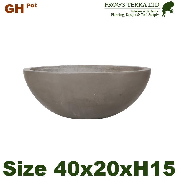 【屋外対応】MH GH オーバル グレイ GH015M（W40cm×D20cm×H15cm）（底穴あ...