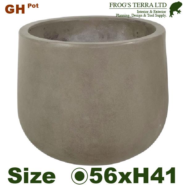 【屋外対応】MH GH ローラウンド グレイ GH26 56cm（直径56cmxH41cm）（底穴あ...