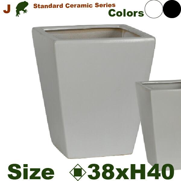 MH J 角鉢 L  J554L（ロ38cm×H40cm）（底穴あり）（陶器製）（軽量プランター/ポ...