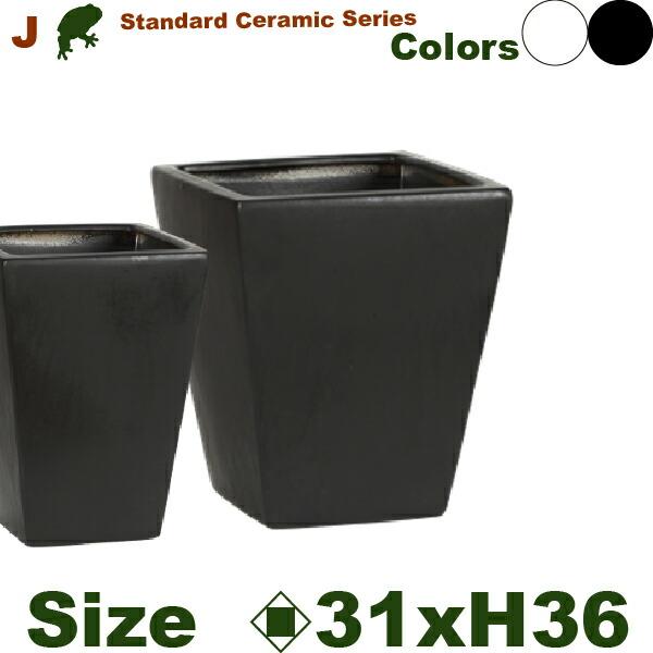 MH J 角鉢 M  J554M（ロ31cm×H36cm）（底穴あり）（陶器製）（軽量プランター/ポ...