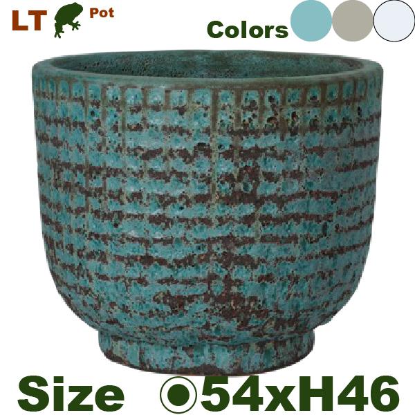 LT パターンラウンド L（直径54cm×H46cm）（底穴あり 尺鉢対応 土もの 陶器鉢 テラコッ...