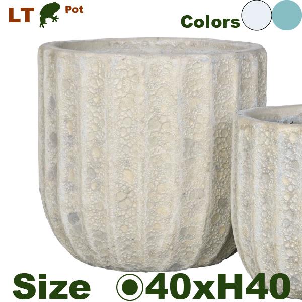 【屋外対応】MH LT ラインラウンド M（直径42cm×H40cm）（底穴あり 土もの 陶器鉢 テ...