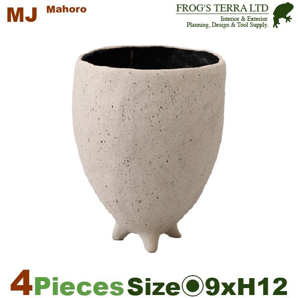 MJ 眞秀（まほろ）4個セット（直径9.5cm×H12.5cm）（底穴あり） 土もの 陶器鉢 テラコ...