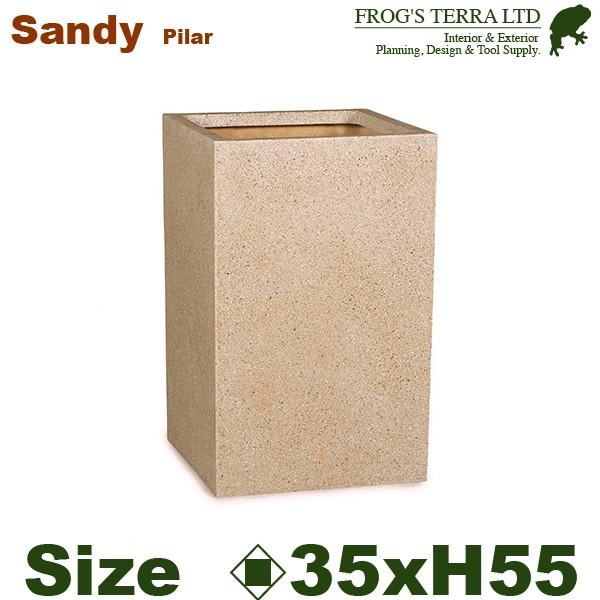 サンディ ピラー S SANDY（ロ35cm×H55cm）（底穴あり）セメントファイバー プランター...