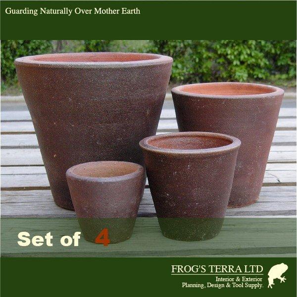 深鉢・4個セット・T-324B・XS/S/M/L（4号/5号/7号/9号）（備前/塩焼）（料亭/侘び...