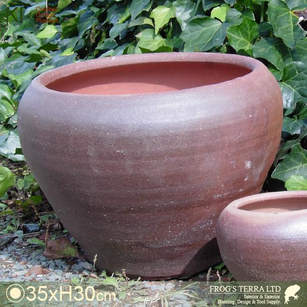 KI 真焼 丸鉢 TD-440L 大（直径35cm×H30cm）（底穴あり）（料亭/侘び/さび/モダ...