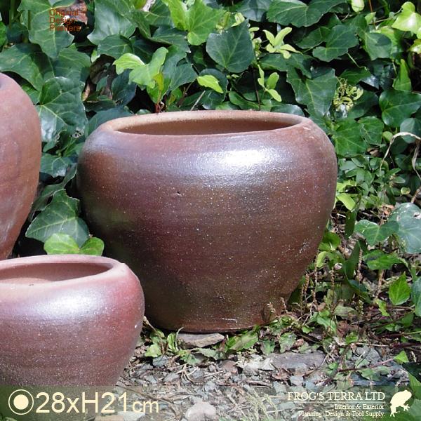 KI 真焼 丸鉢 TD-440M 中（直径28cm×H21cm）（底穴あり）（料亭/侘び/さび/モダ...