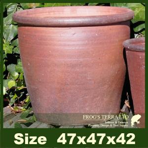 空　　　古民家・骨董。 陶器製茶色水鉢・睡蓮鉢④ Amazon.co.jp: 信楽焼 蹲 古陶浅 つくばい（竹、柄杓付）【tu