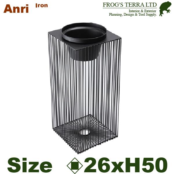 アンリ スタンド S TM-004Bk（口26cm×H50cm）（底穴なし）（鉄製 花器）