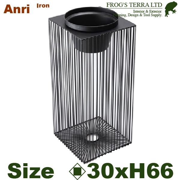 アンリ スタンド L TM-005Bk（口30cm×H66.5cm）（底穴なし）（鉄製 花器）