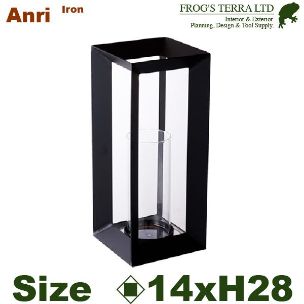 アンリ キャンドル ロウ TM-006Bk（口14.5cm×H28cm）（底穴なし）（鉄製 花器 ガ...