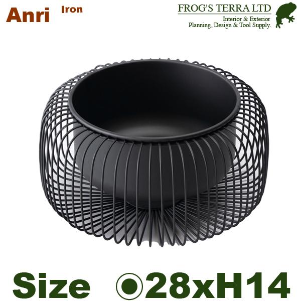 アンリ ロウ ボウル L TM-010L（直径28.5cm×H14cm）（底穴なし）（鉄製 花器）
