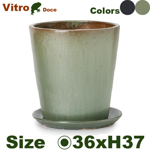 ビトロ ドーセ 受皿付 VT-012RKG12P M（直径36cm×H37cm）（底穴あり）釉薬陶器...