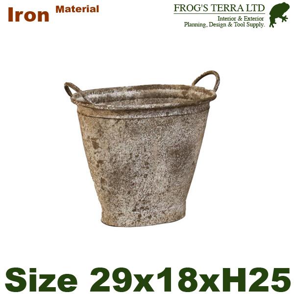 ミルヴァオーヴァルバケット M（W29.5cm×D18.5cmxH25.5cm）（底穴なし）（ブリキ...