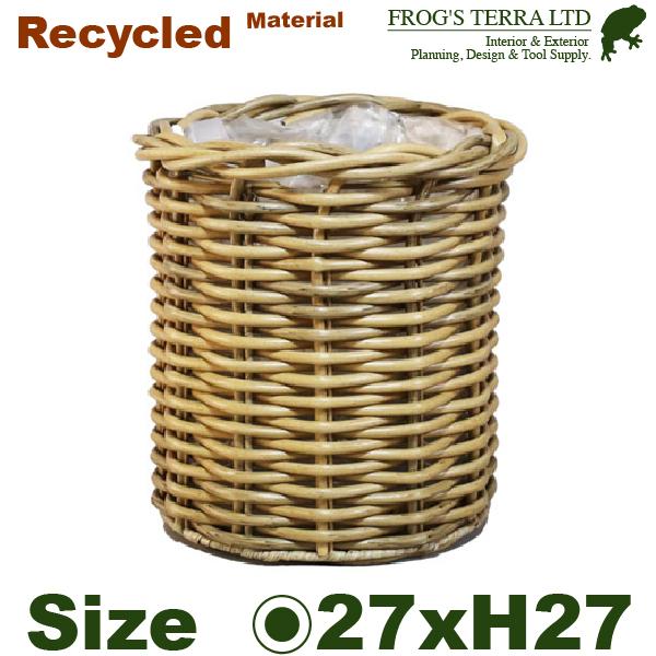 トリノストレート L（直径27cm×H27cm）（底穴なし）（再生プラ）（植木鉢/鉢カバー/リース）...