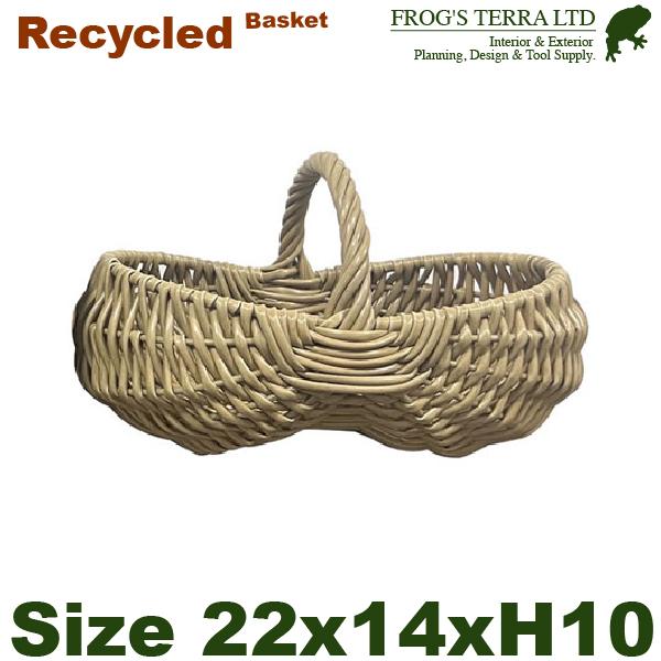 トリノ手篭 S（W22cm×D14cm×H10cm）（底穴なし）（再生プラ）（籠/花器/リース）（プ...