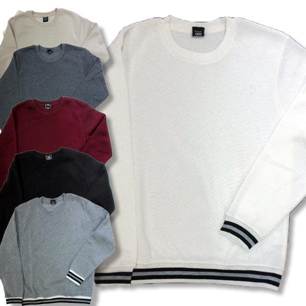 メンズ 裏起毛 長袖トレーナー 無地 リブライン スウェット アメカジ 少し薄手 /bia019