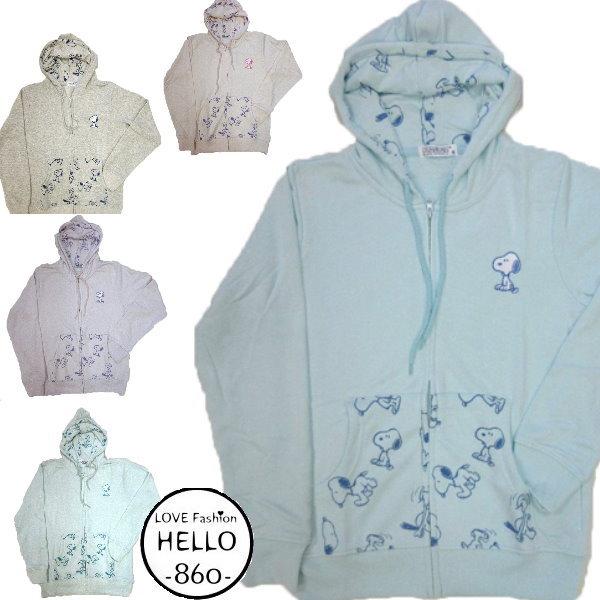 スヌーピー メンズ パーカー ジップアップ 刺繍 ワッペン 総柄使い 柄 裏毛 春 秋 薄手 / b...