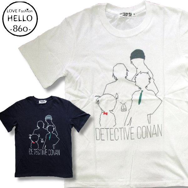 名探偵コナン アニメ キャラ 影絵 プリント 柄 半袖 Tシャツ アメカジ 薄手 メンズ / bia...