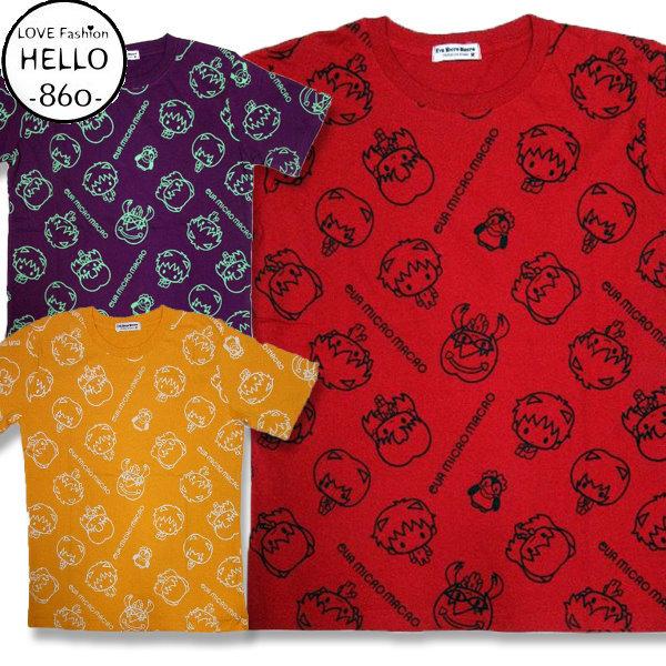 エヴァンゲリオン サンリオ コラボ T 総柄 半袖 Tシャツ アメカジ 薄手 メンズ / bia36...