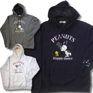 斜面でスキーを滑り降りるウッドストック スヌーピー メンズ 長袖 暖か